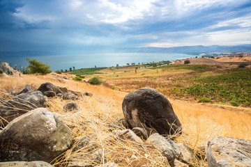 Galilee panorama taken from Mount of Beatitudes - obrazy, fototapety, plakaty
