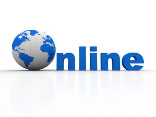 3d online On-line illustration with globe