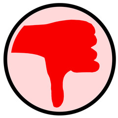 The Red Thumbs Down Sign