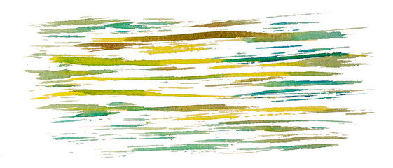 Yellow and green watercolor strokes
