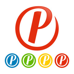 Obraz premium Initial P Circle Stroke