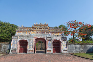 Obraz premium Entrance of Citadel, Hue, Vietnam. Unesco World Heritage Site.