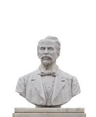 Isolated image of a statue of Jose Marti