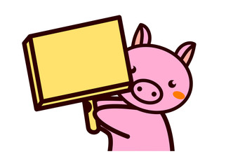 看板を持った動物シリーズ