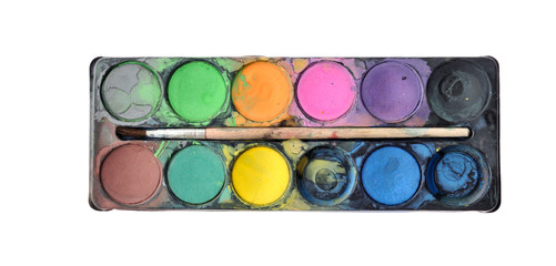 Watercolors isolated on white.