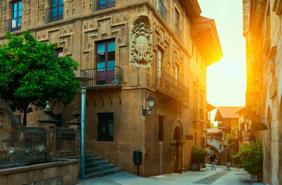Poble Espanyol - traditional architectures in Barcelona, Spain