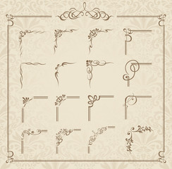 Obraz premium decorative gold frame set Vector