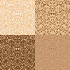 Ornamental seamless pattern set. Vector abstract background.