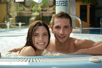 couple in love in jacuzzi