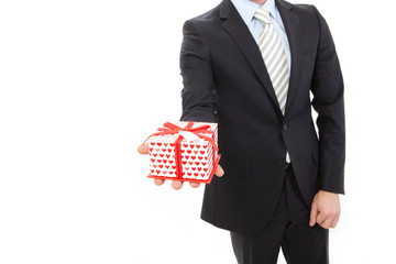 Man holding a gift box