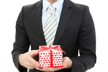 Man holding a gift box