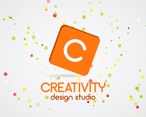 Vector abstract logo design. Creativity studio. Creative logo icon. Abstract logotype template. Round abstract shape symbol, creative technology icon, geometric element logo. Creative company logo