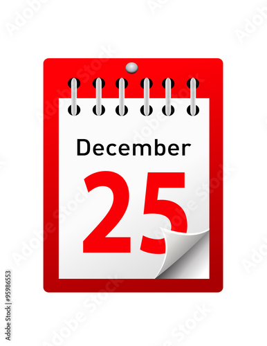 &quot;Vector illustration of calendar with Christmas date&quot; Stock image and