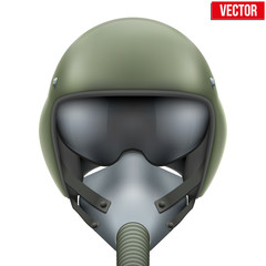 Military flight fighter pilot helmet. Vector. © VITAMIN