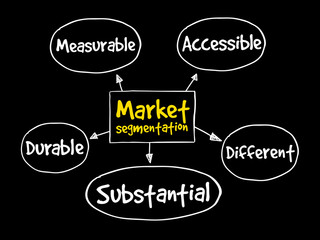 Market segmentation mind map, business concept