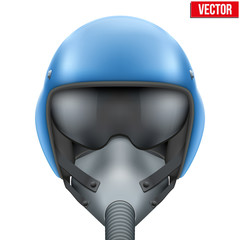 Military flight fighter pilot helmet. Vector.