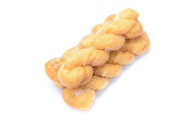 breads twists donut, isolated on white background