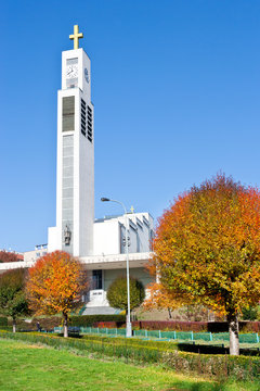 St. Wenceslas Church (1928, Functionalism, J. Gocar), Vrsovice District, Prague, Czech Republic