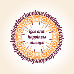 Retro typographic greeting card for the Wedding Day. 