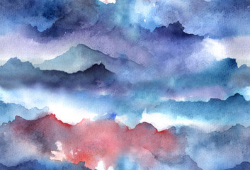 Watercolor abstract seamless pattern