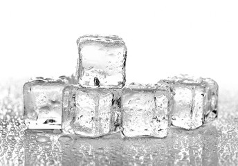  ice cubes on white background