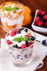 yogurt with muesli and berries