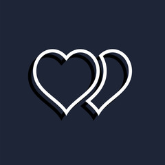 2 heart outline
