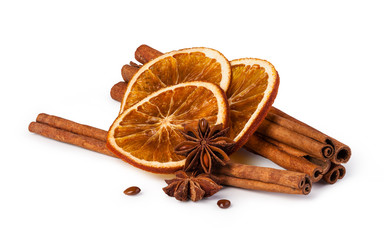 dried oranges and cinnamon
