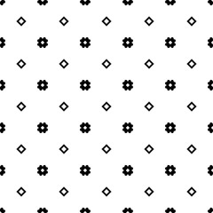 Seamless black and white vector background with decorative flowers