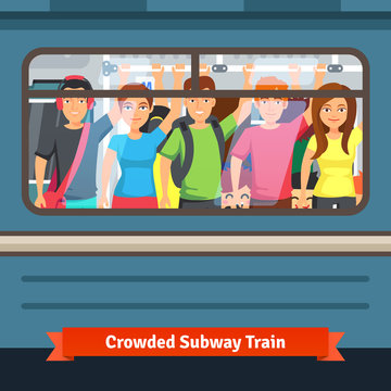 Crowded Subway Train