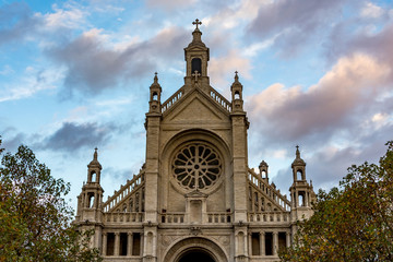 Church of Saint Catherine in Brussels on a cloudy day, Belgium