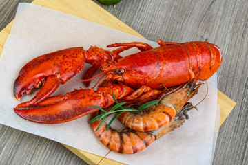 Lobster and shrimps