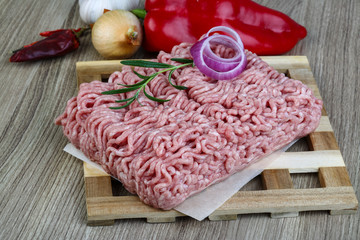 Raw minced pork meat