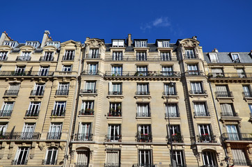 Exterior facade of apartment building
