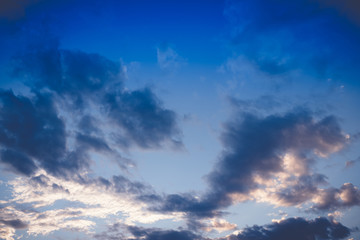 Cloudy blue sky abstract background