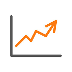 Price growth or shares rise icon vector. 