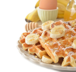 Waffles with banana