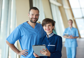 group of medical staff at hospital