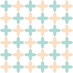 Vector light flat geometrical seamless pattern. Colorful crosses simple background