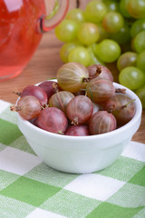 gooseberry and grapes health food concept