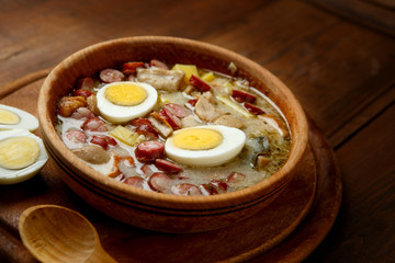 Traditional polish Easter soup Zurek 