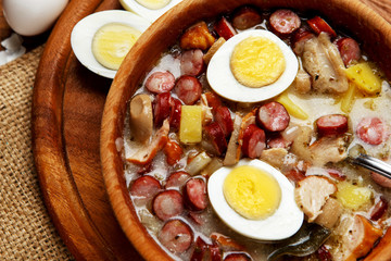 Traditional polish Easter soup Zurek 