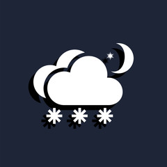 snow cloud moon meteo icon