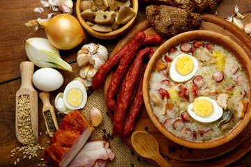 Traditional polish Easter soup Zurek 