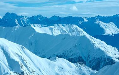 Silvretta Alps winter view (Austria).