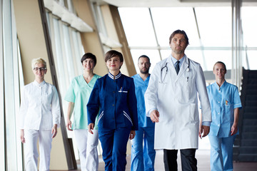 doctors team walking