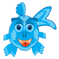 Cartoon of fish on white