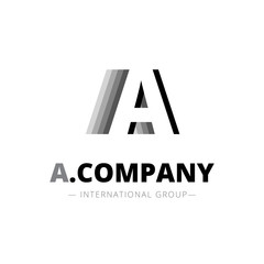 Vector creative abstract A letter minimalistic monochrome logo