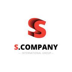 Vector isometric layered S letter logo. Company sign
