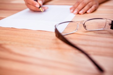 Close up view of a piece of paper